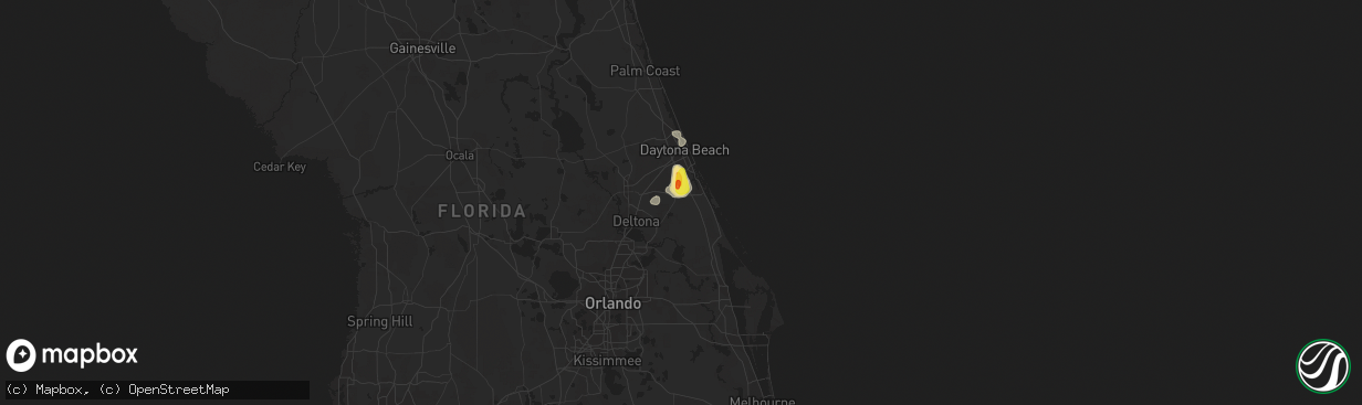 Hail map in New Smyrna Beach, FL on June 1, 2017