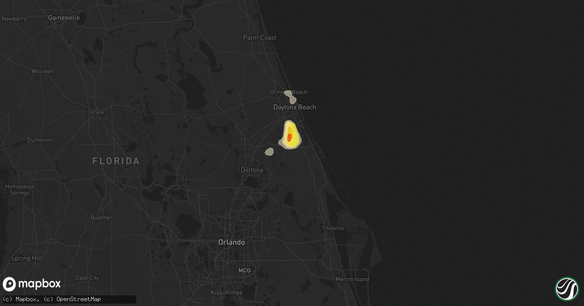 Hail map in New Smyrna Beach, FL on June 1, 2017
