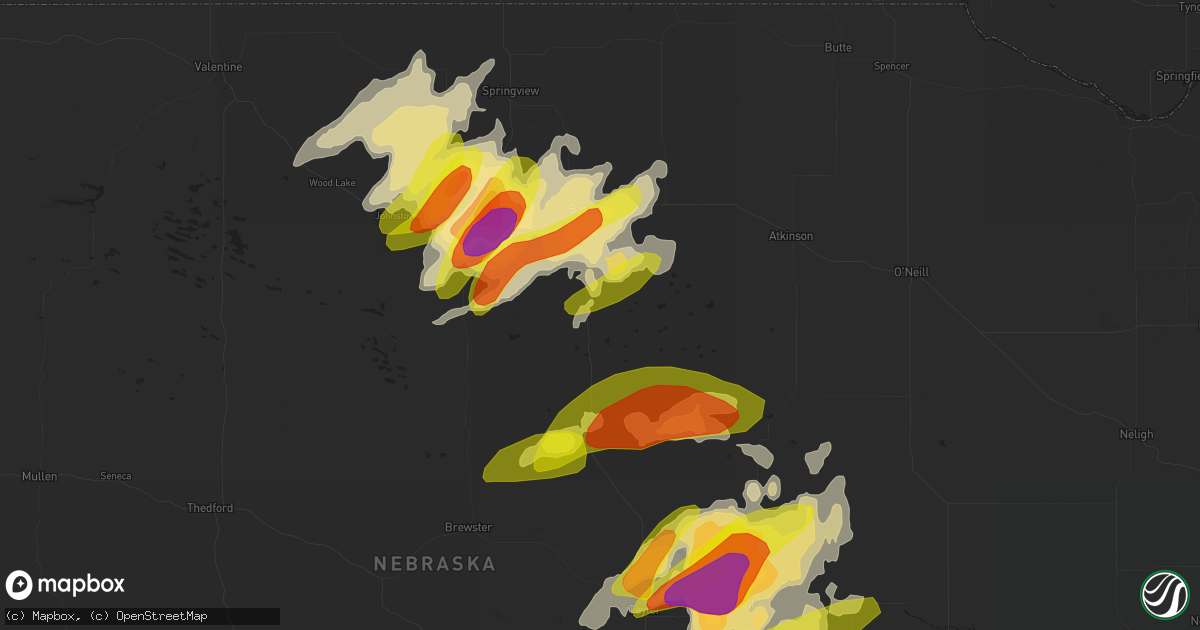 Hail map in Bassett, NE on June 1, 2018