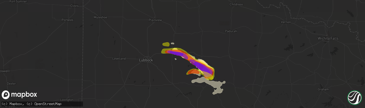 Hail map in Crosbyton, TX on June 1, 2018