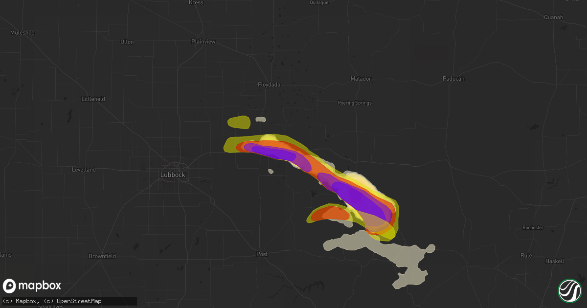 Hail map in Crosbyton, TX on June 1, 2018