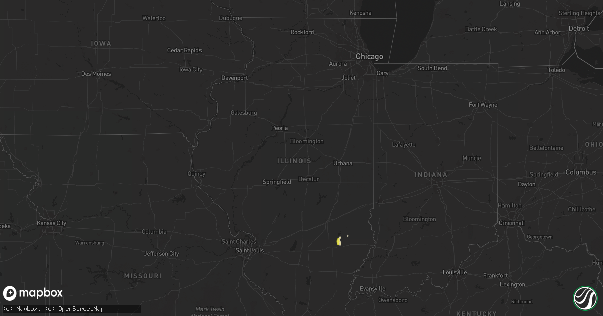 Hail map in Illinois on June 1, 2018