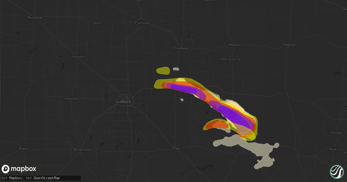 Hail map in Ralls, TX on June 1, 2018