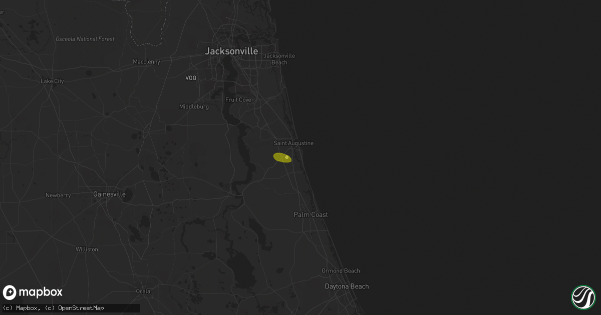Hail map in Saint Augustine, FL on June 1, 2018