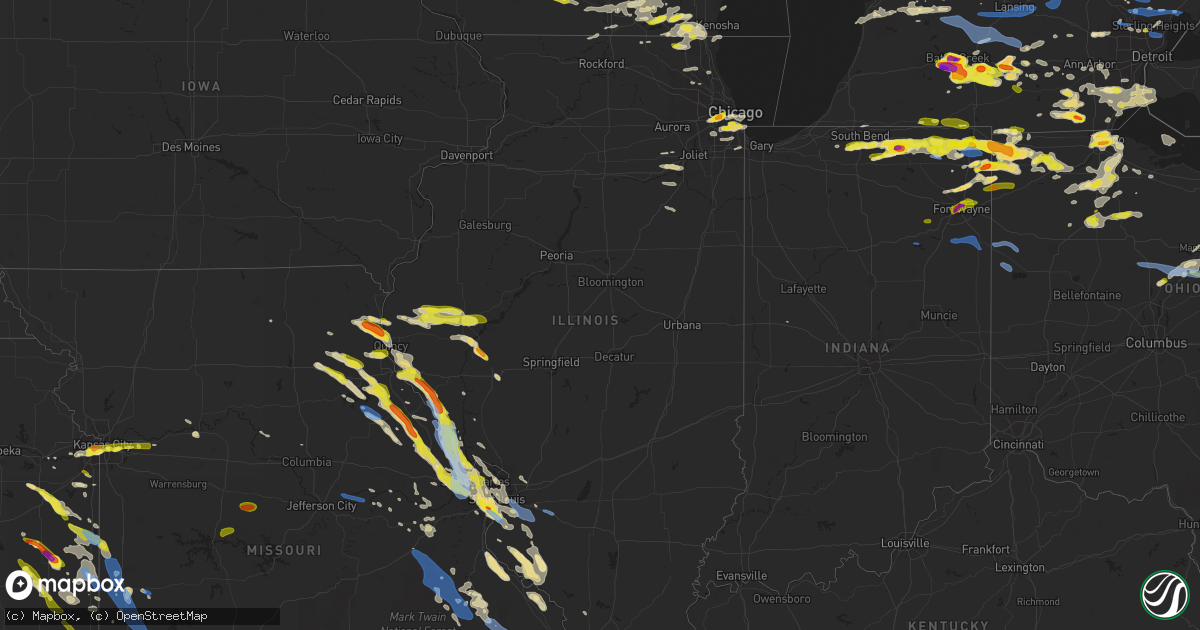 Hail map in Illinois on June 1, 2019