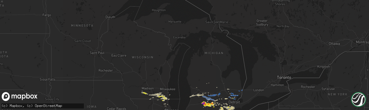 Hail map in Michigan on June 1, 2019