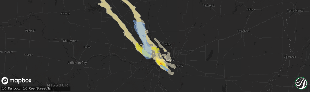 Hail map in Saint Charles, MO on June 1, 2019