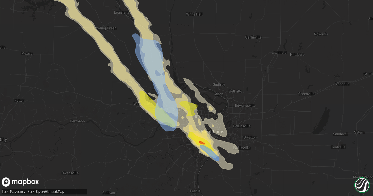 Hail map in Saint Charles, MO on June 1, 2019