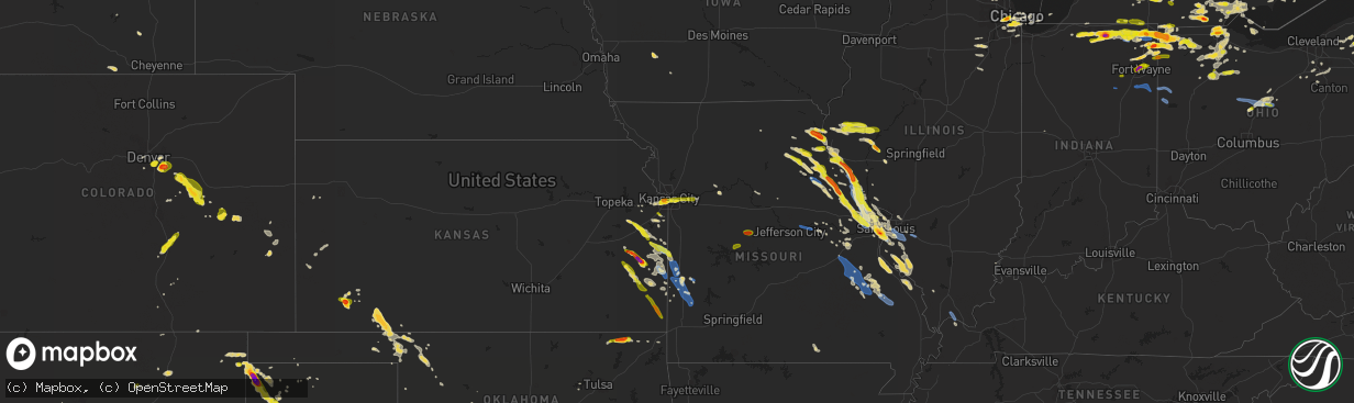 Hail map on June 1, 2019