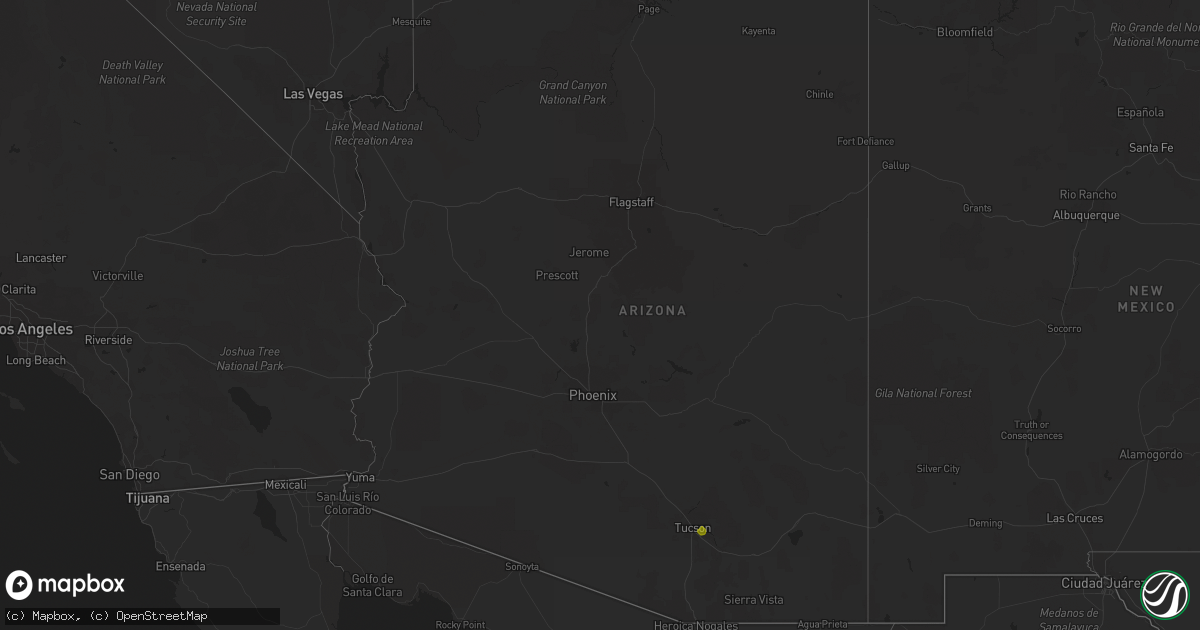 Hail map in Arizona on June 1, 2020