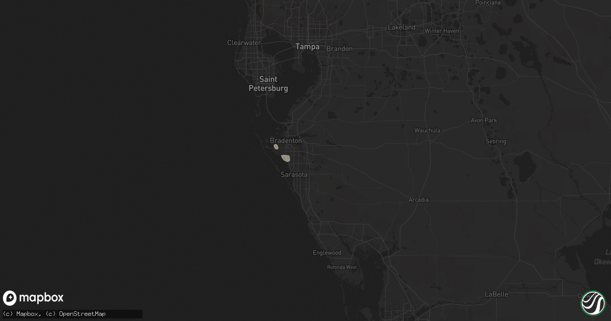 Hail map in Bradenton, FL on June 1, 2020