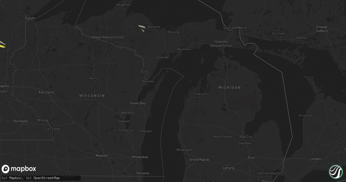 Hail map in Michigan on June 1, 2020
