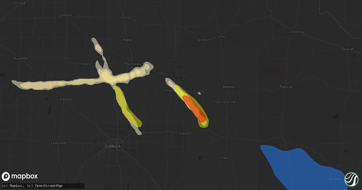 Hail map in Floydada, TX on June 1, 2021