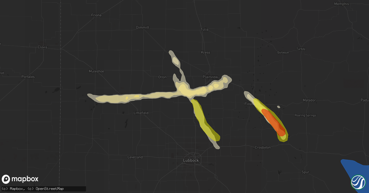 Hail map in Hale Center, TX on June 1, 2021