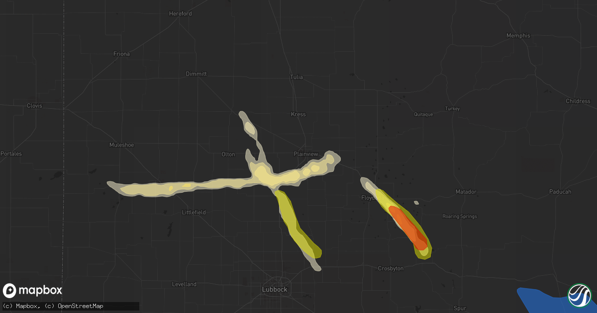 Hail map in Plainview, TX on June 1, 2021