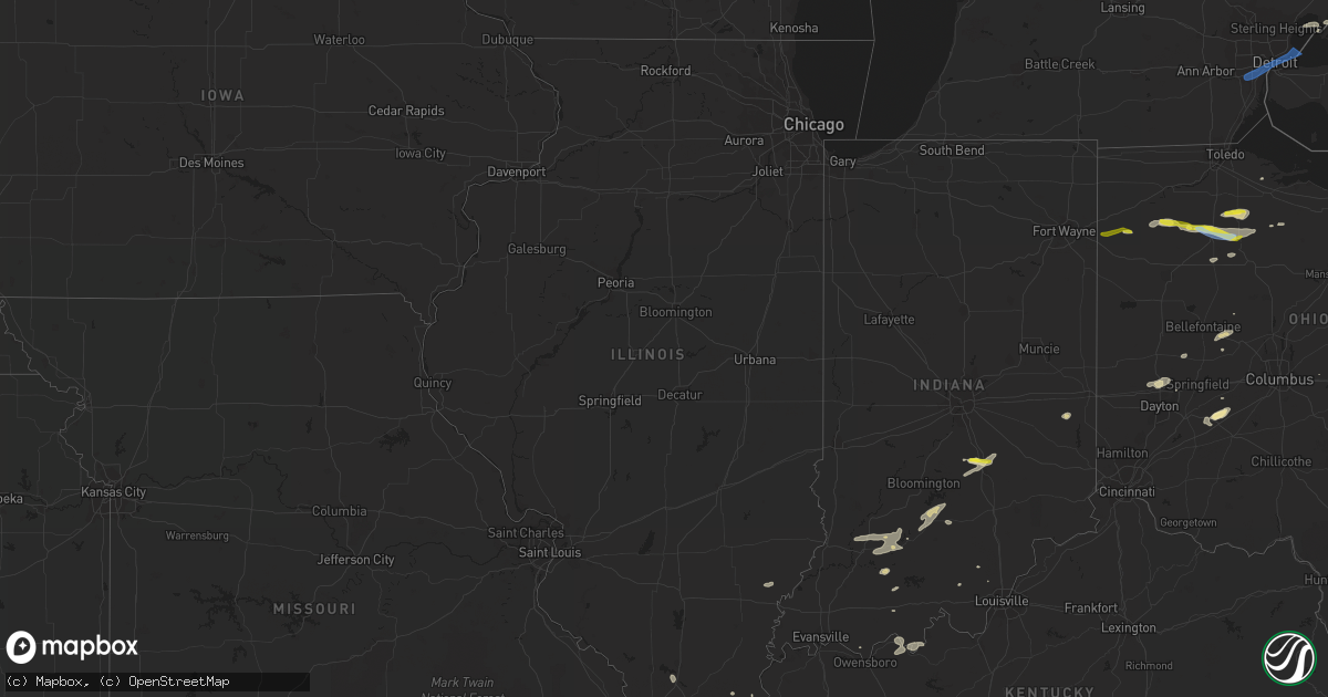 Hail map in Illinois on June 1, 2022