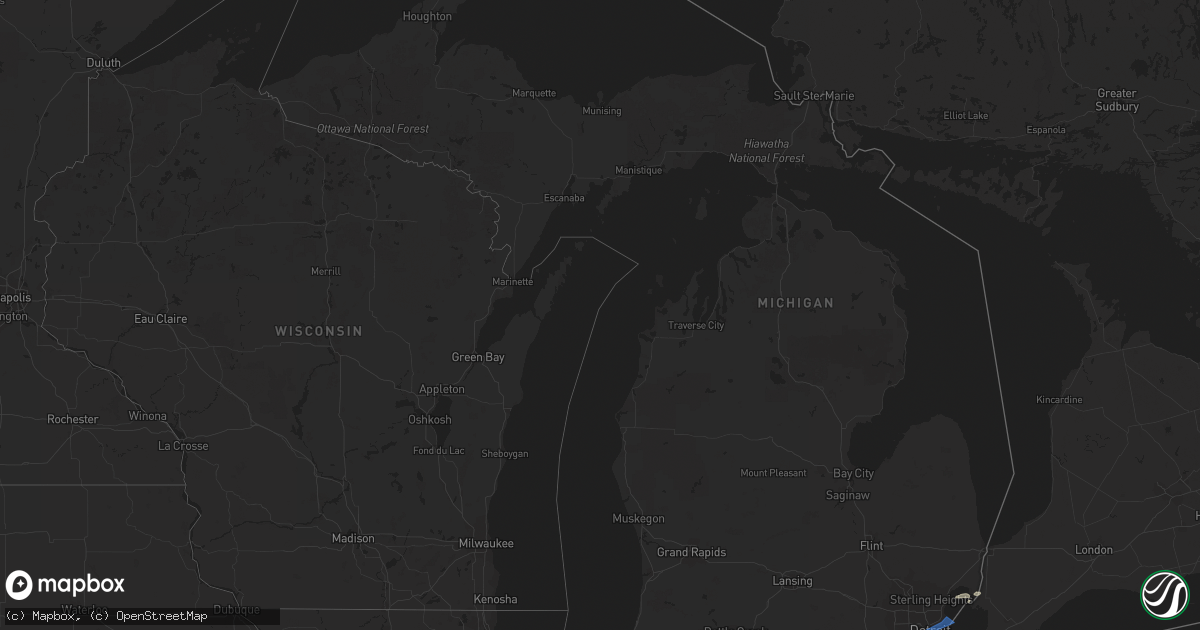 Hail map in Michigan on June 1, 2022