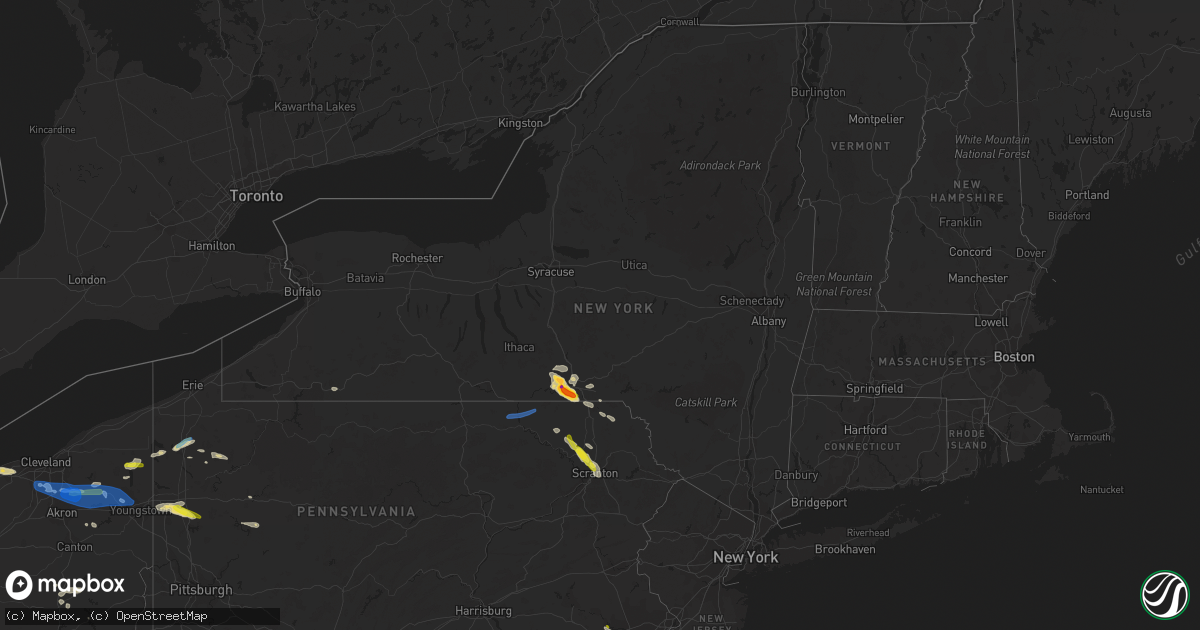 Hail map in New York on June 1, 2022