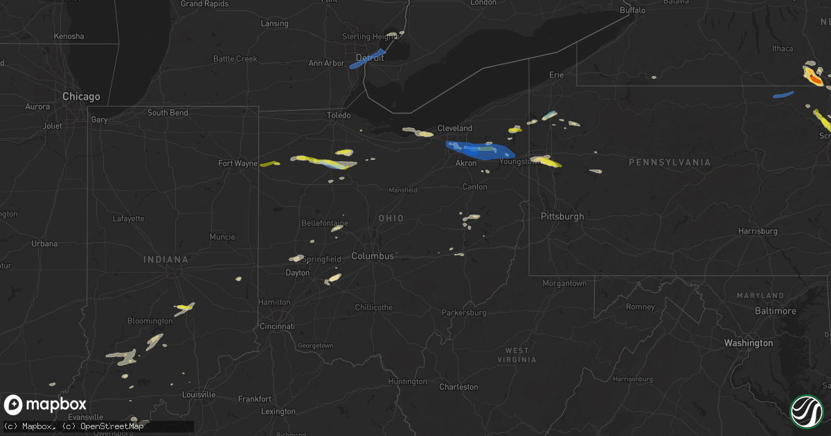Hail map in Ohio on June 1, 2022