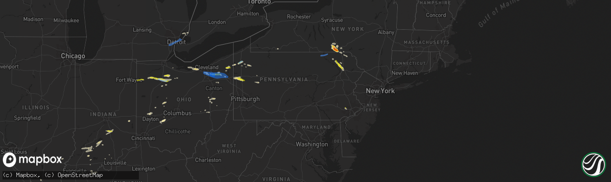 Hail map in Pennsylvania on June 1, 2022
