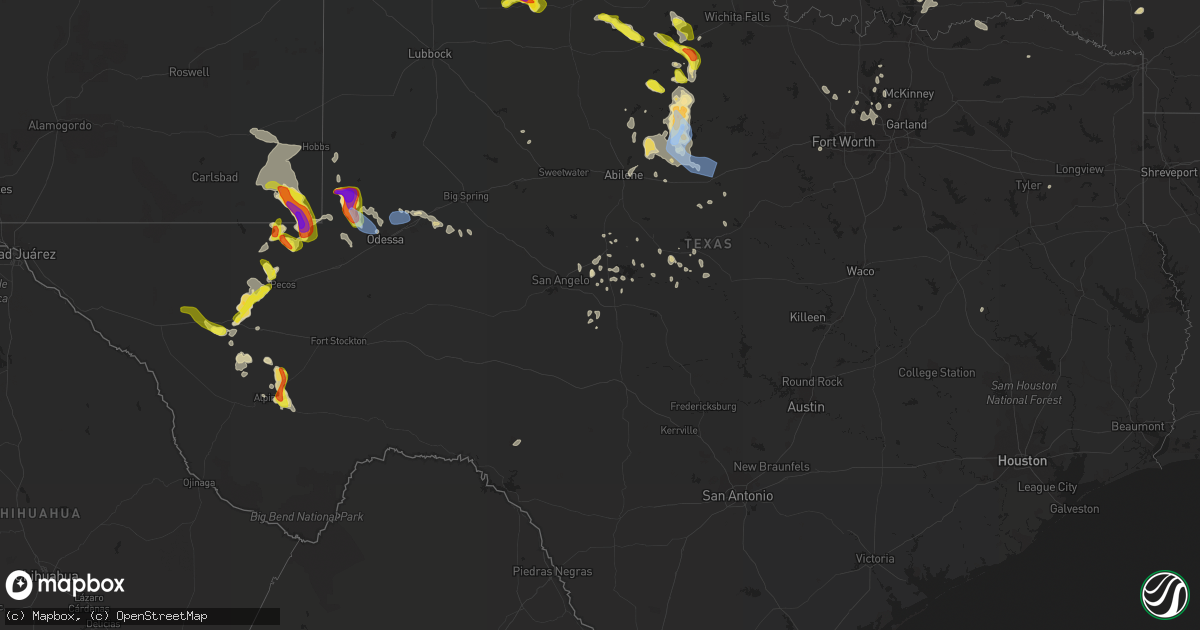 Hail map in Texas on June 1, 2022