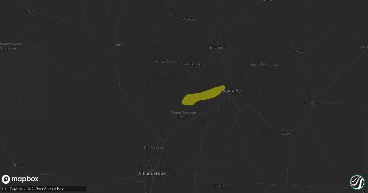 Hail map in Cochiti Lake, NM on June 1, 2023