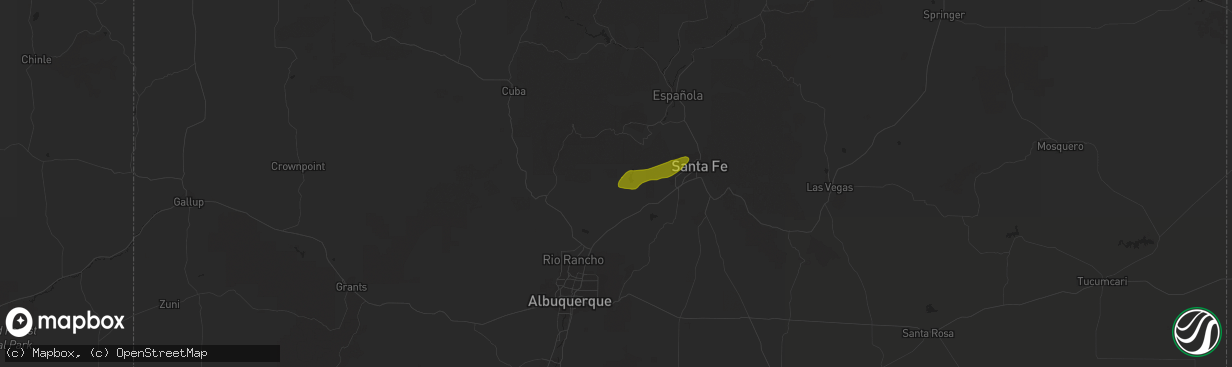 Hail map in Cochiti Pueblo, NM on June 1, 2023