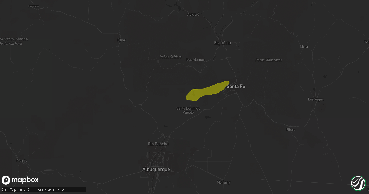 Hail map in Cochiti Pueblo, NM on June 1, 2023