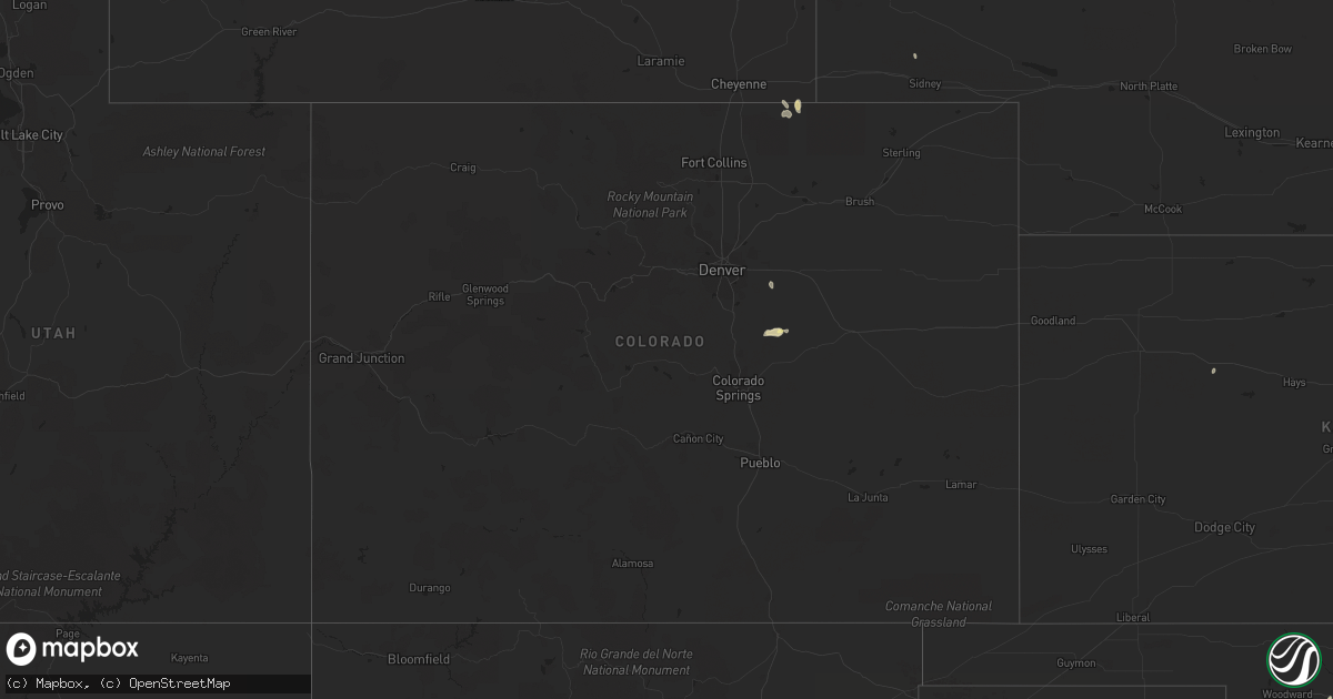 Hail map in Colorado on June 1, 2023