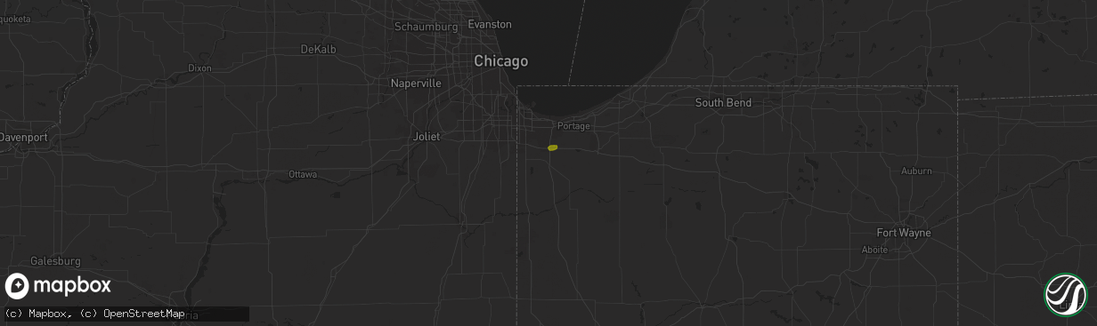 Hail map in Crown Point, IN on June 1, 2023