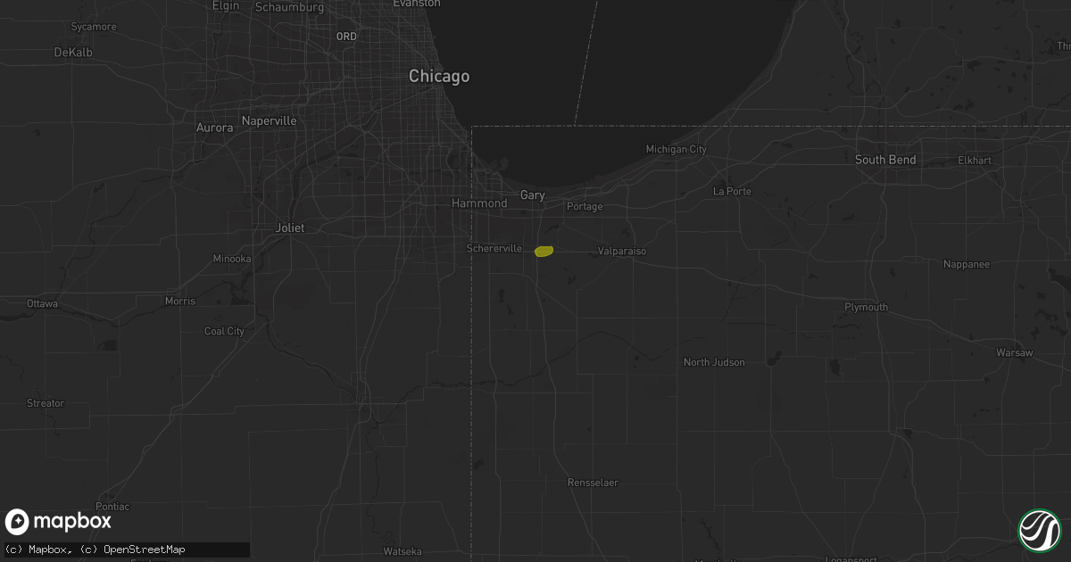 Hail map in Crown Point, IN on June 1, 2023
