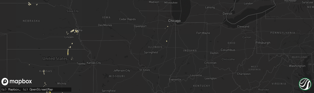 Hail map in Illinois on June 1, 2023