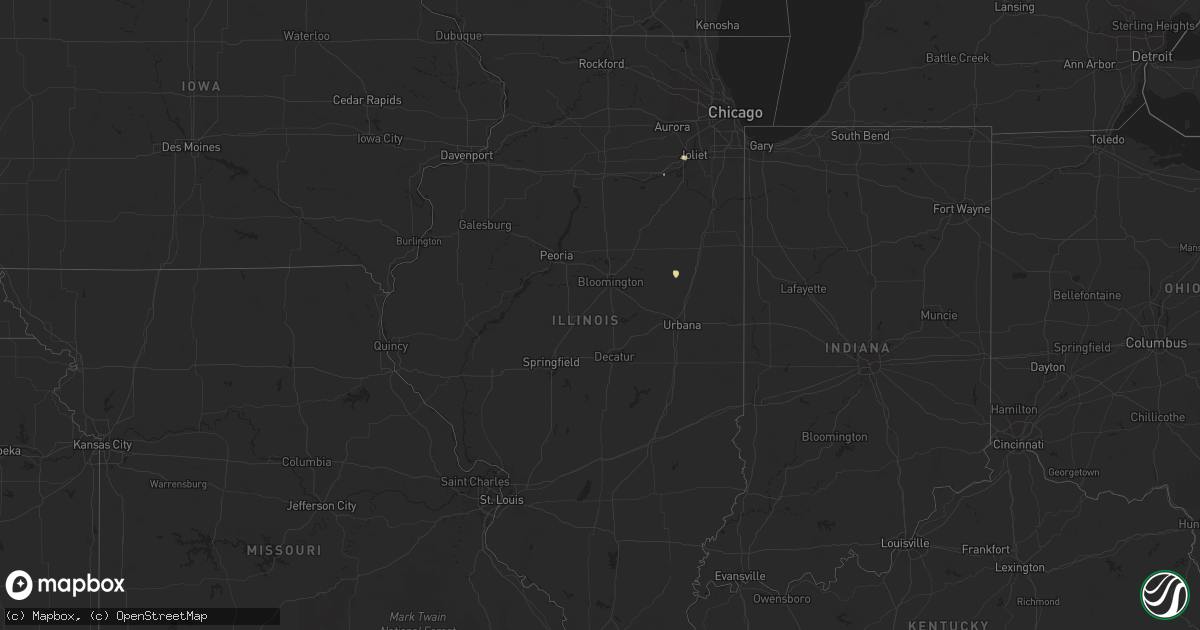 Hail map in Illinois on June 1, 2023