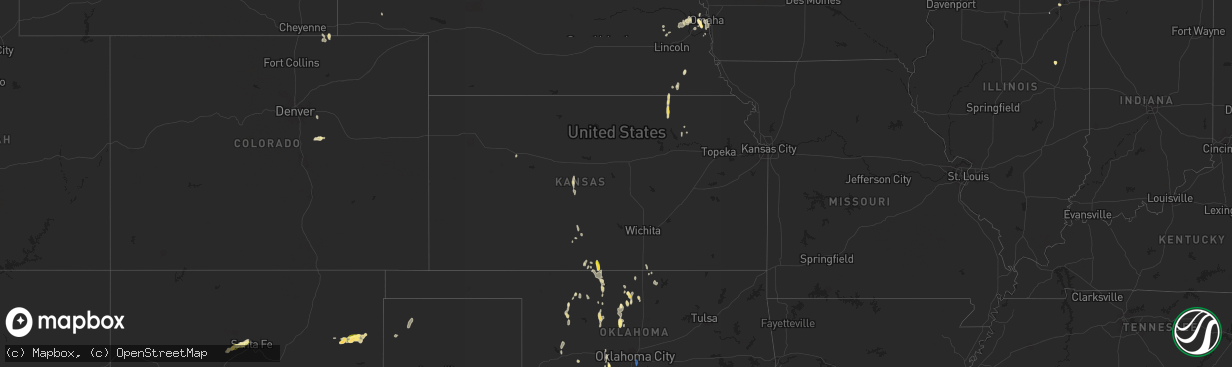 Hail map in Kansas on June 1, 2023