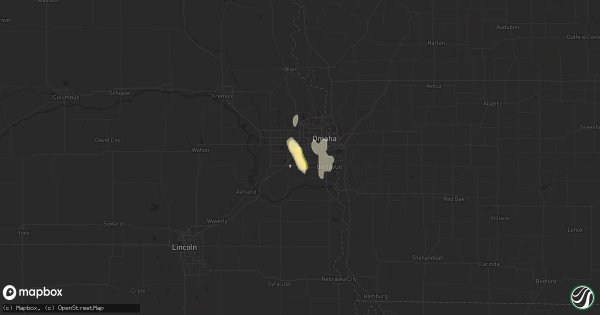 Hail map in La Vista, NE on June 1, 2023