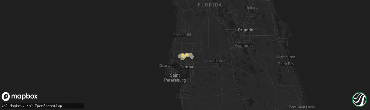 Hail map in Lutz, FL on June 1, 2023