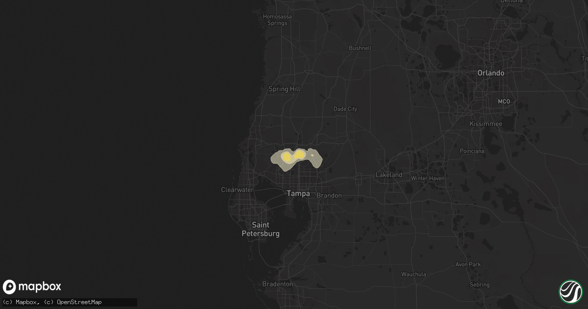 Hail map in Lutz, FL on June 1, 2023