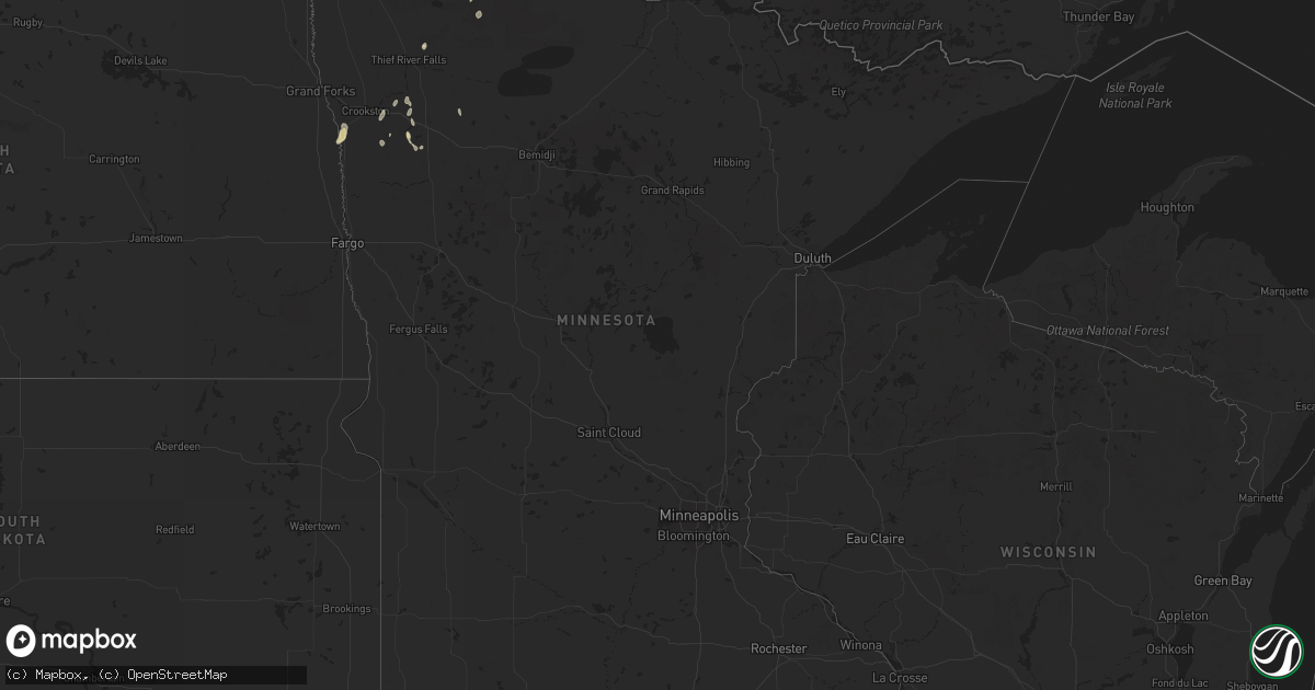 Hail map in Minnesota on June 1, 2023