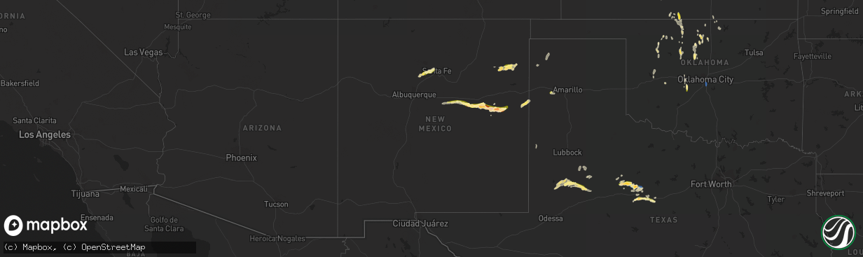 Hail map in New Mexico on June 1, 2023