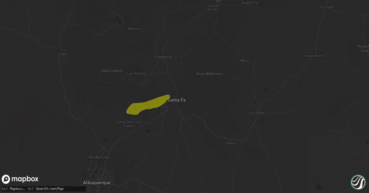 Hail map in Santa Fe, NM on June 1, 2023