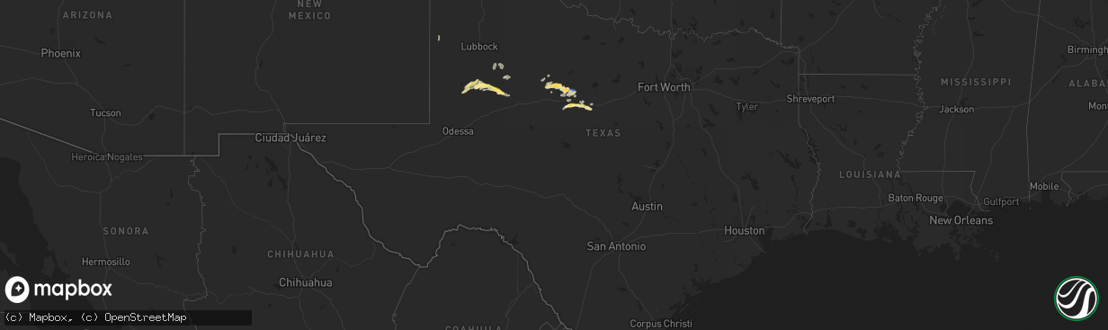 Hail map in Texas on June 1, 2023