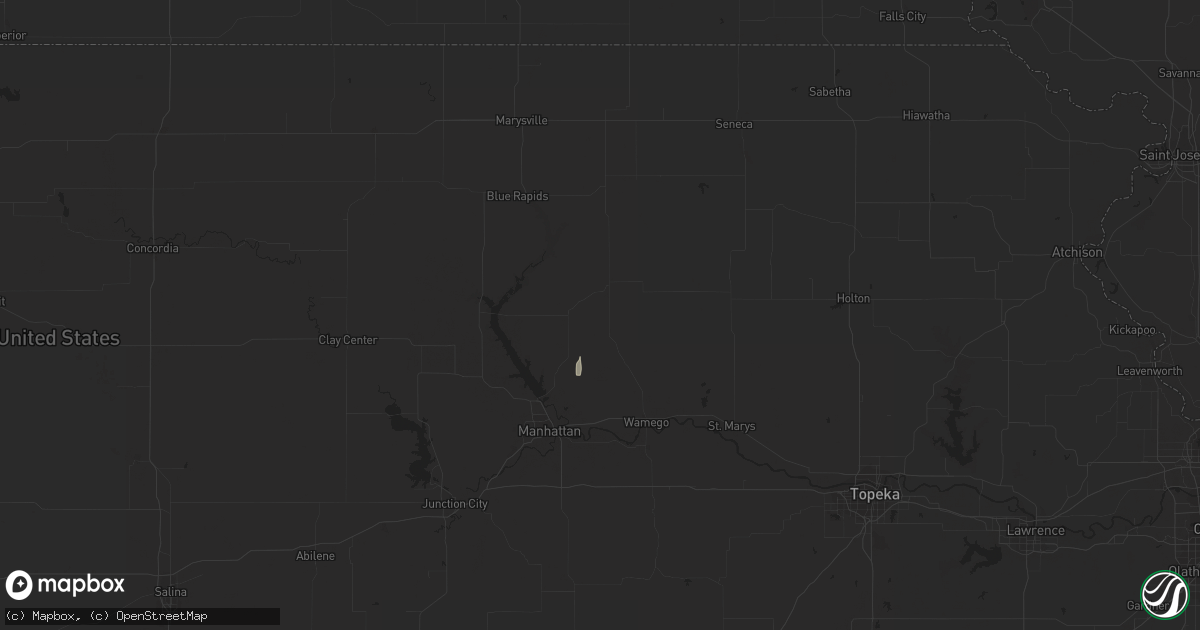 Hail map in Westmoreland, KS on June 1, 2023