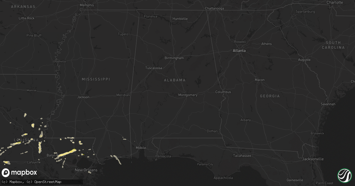 Hail map in Alabama on June 1, 2024