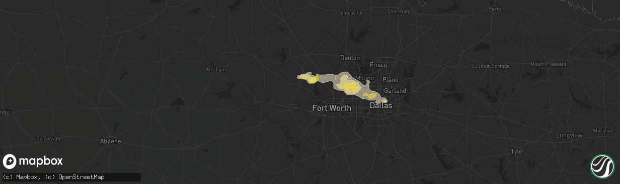 Hail map in Azle, TX on June 1, 2024