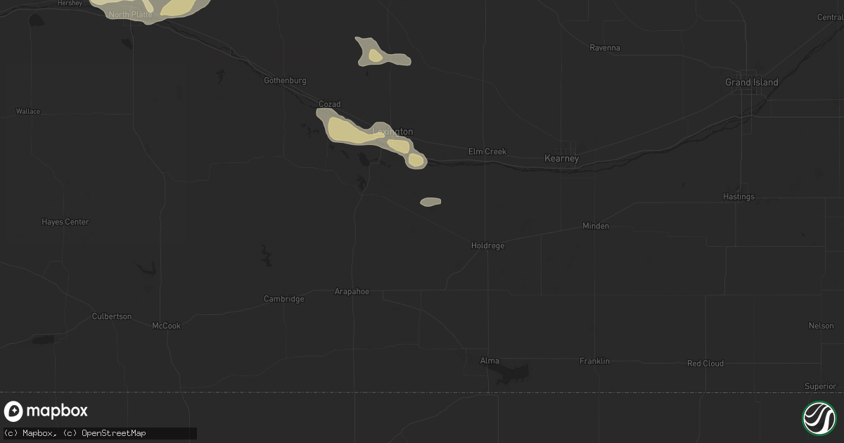 Hail map in Bertrand, NE on June 1, 2024