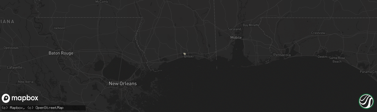 Hail map in Biloxi, MS on June 1, 2024