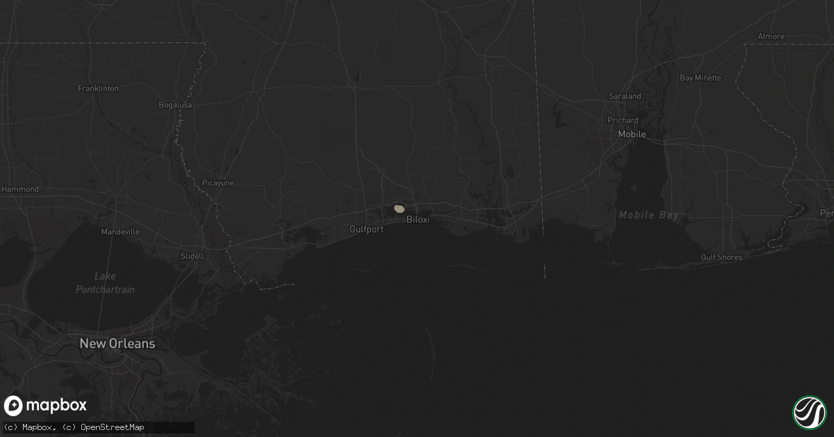 Hail map in Biloxi, MS on June 1, 2024