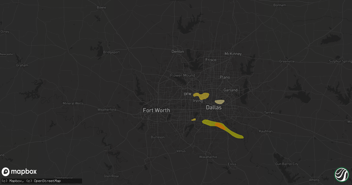 Hail map in Colleyville, TX on June 1, 2024