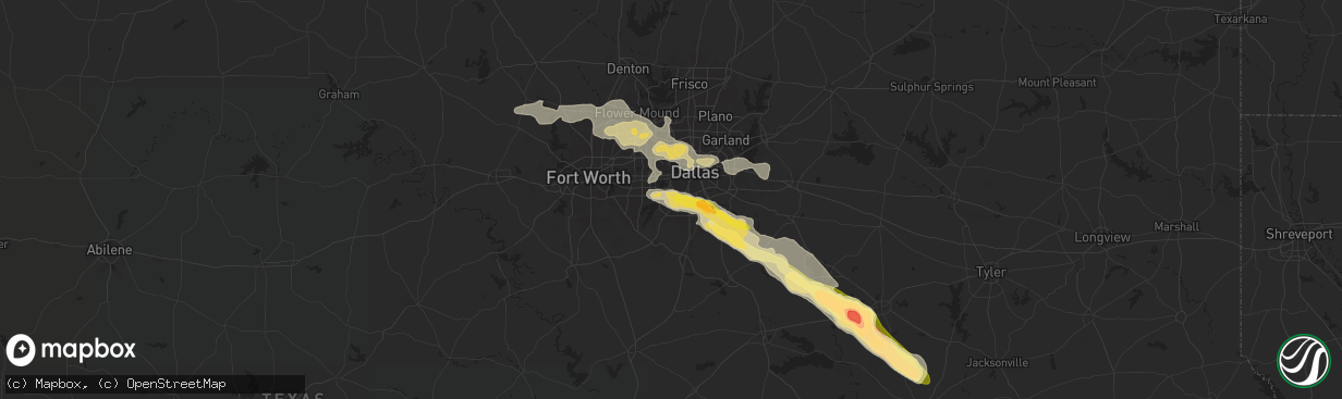 Hail map in Duncanville, TX on June 1, 2024