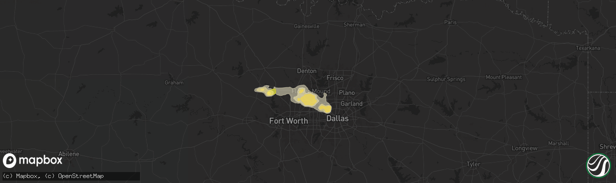 Hail map in Flower Mound, TX on June 1, 2024